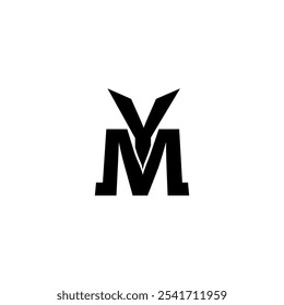 Letra del logotipo de YM Simple Modern