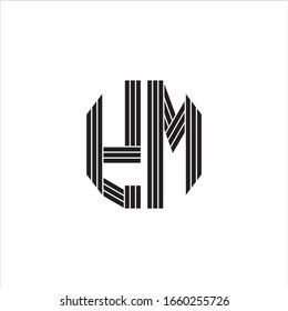 YM Logo monogram outline style linked isolated on white background