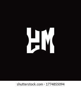 Monograma del logotipo YM con elementos cortados plantilla de diseño