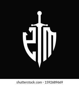 YM logo with shield shape and sword