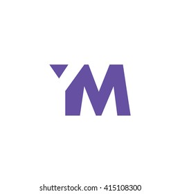 YM Logo. Vector Graphic Branding Letter Element. White Background