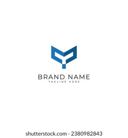 YM, M Y Letter Logo Design Template Vector