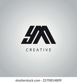 YM M Y modern creative alphabet company logo design vector icon template.