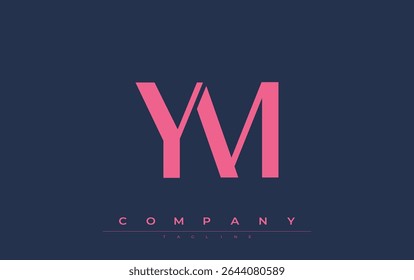 YM Modern Initials Diseño de Logo. Logotipo de marca con iniciales estilizadas que muestran un diseño atrevido y una estética moderna. Ideal para la marca profesional de negocios o proyectos creativos que se centran en minimalista