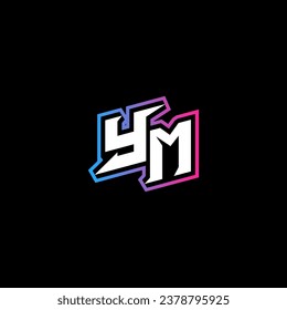 YM monogram logo design with abstract shape concept in vector