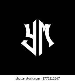 YM monogram logo with a sharp shield style design template