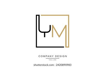 YM, MY, Abstract Letters Logo Monogram