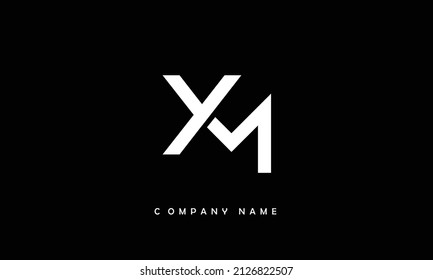 YM, MY Alphabets Letters Logo Monogram