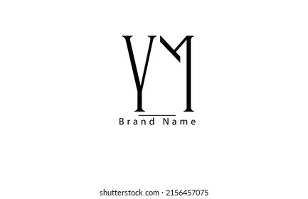 YM MY Y M abstract vector log monogram template