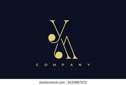 YM Typography Logo Design. Stylish monogram design depiction featuring the letters Y and M combined in an artistic signature style, delivering a unique and creative visual representation.
