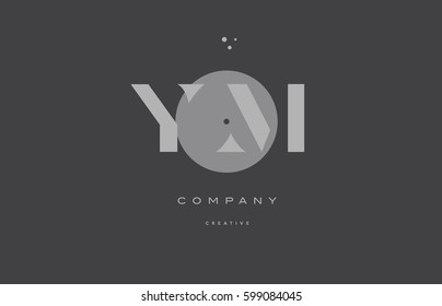 ym y m  grey modern stylish alphabet dot dots eps company letter logo design vector icon template 