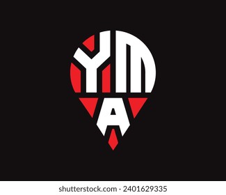 YMA letter location shape logo design