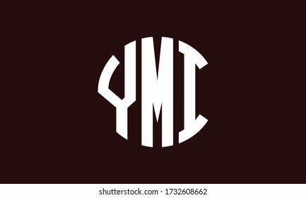 YMI Circle Emblem Abstract Monogram Letter Mark Vector Logo Template