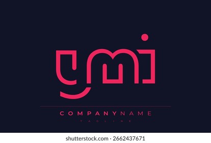 YMI Minimalistic Logo Design Featuring Geometric Shapes and Simple Typography. Abstract letter logo design