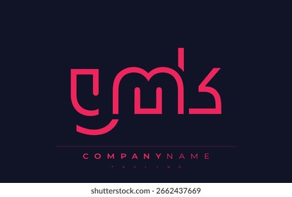 YMK Design de logotipo minimalista com formas geométricas e tipografia simples. Design de logotipo de letra abstrata