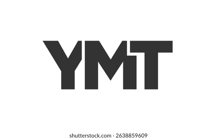 YMT logo design template with strong and modern bold text. Initial based vector logotype featuring simple and minimal typography. Trendy company identity ideal for businesses brand presence.