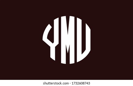 YMU Circle Emblem Abstract Monogram Letter Mark Vector Logo Template