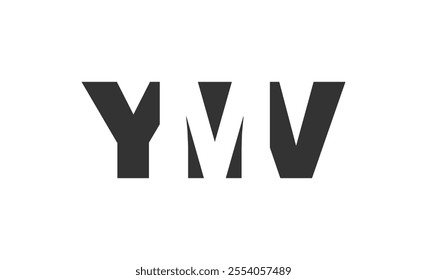 YMV logo design. Initial letter Y M V bold font style for tech startups, consulting, corporate branding. Creative company name, headlines typography identity, trendy logotype. Vector illustration.