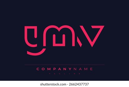 YMW Minimalistic Logo Design Featuring Geometric Shapes and Simple Typography. Abstract letter logo design