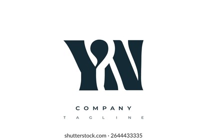 YN Creative Abstract Typography Logo Design (em inglês). Logotipo elegante que combina tipografia arrojada e formas criativas, ideal para soluções de marca e identidade.