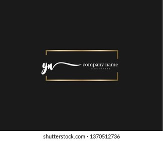 YN handwriting initial  logo vector