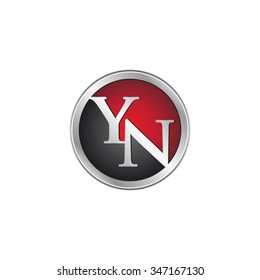 YN initial circle logo red