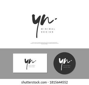 YN Initial handwriting or handwritten logo for identity. Logo with signature and hand drawn style.