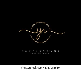 YN initial handwriting logo template vector