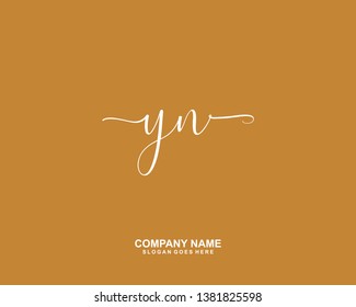 YN Initial handwriting logo vector