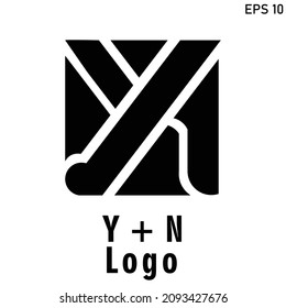 YN y+n Initial Letter Split Lowercase Modern Monogram linked outline rounded logo. YN vector logo. NY YN initial based Alphabet icon logo.