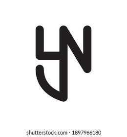 yn initial letter vector logo