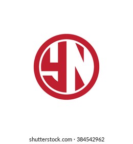 YN initial letters circle business logo red