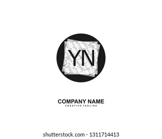 YN initial logo template vector