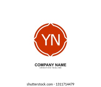 YN initial logo template vector