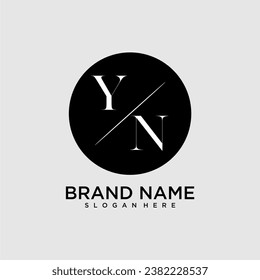 YN initial monogram logo with circle style dsign