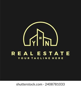 YN initials homes modern building company logo vector.eps