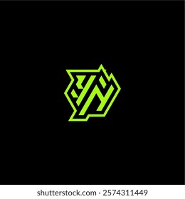 YN letter cool and dynamic monogram esport gaming initial logo design concept