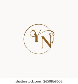 YN letter luxurius feeling with flow circle fows wedding logo monogram elegant style