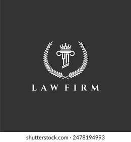 Logo de monograma de letra YN para bufete de abogados con diseño de Imagen de corona de pilar