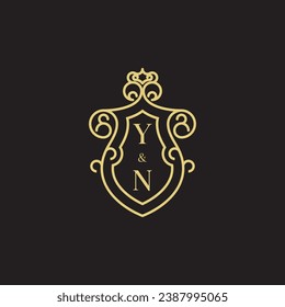 YN line vintage initial logo in high quality professional design that will print well across any print media