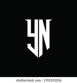 YN logo monogram with emblem shield style design template