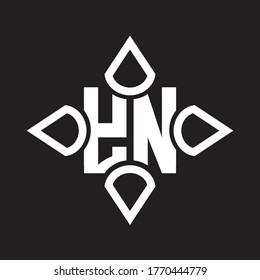 YN Logo monogram with four cone rounded by the shape design template