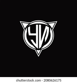 YN Logo monogram isolated with circle shape and three arrow design template