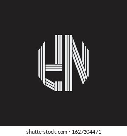 YN Logo monogram with outline style linked isolated on black background