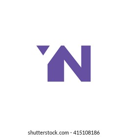 YN Logo. Vector Graphic Branding Letter Element. White Background
