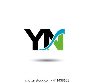 YN Logo. Vector Graphic Branding Letter Element
