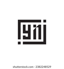 YN minimalist geometric symbol logo in high quality professional design that will print well across any print media