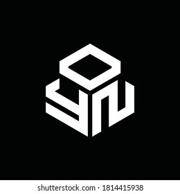 YN monogram logo with 3 cube style design template isolated on black background