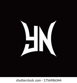 YN monogram logo with sharped shape design template isolated on black background