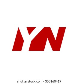 YN negative space letter logo red